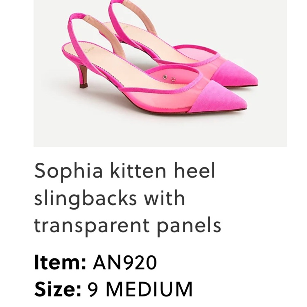 J crew new Sophia kitten heel sling backs 9